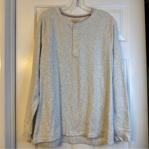 The Normal Brand Cotton Blend Puremeso Everyday Henley Shirt Men's XL Stone Gray